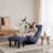 Reclining Floor Chair With Metal Frame, 360-Degree Rotation - For Relaxing Navy 3 Adjustment Functions, 28.54 Lb Weight Home Use