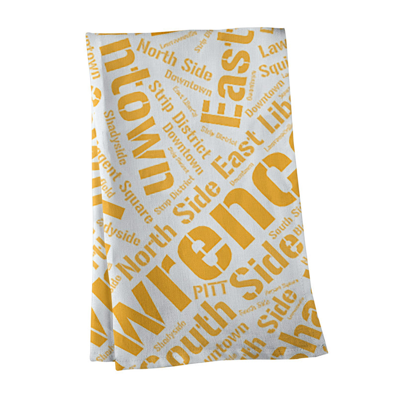 Cotton Tea Towel Kitchen Towel, Cyan, Pittsburgh