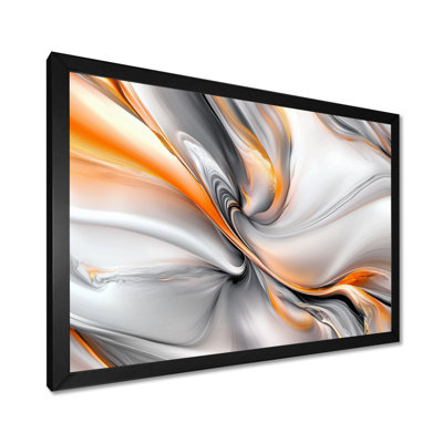 Ascending Marble Light Orange And Grey I - Abstract Marble Wall Art Print