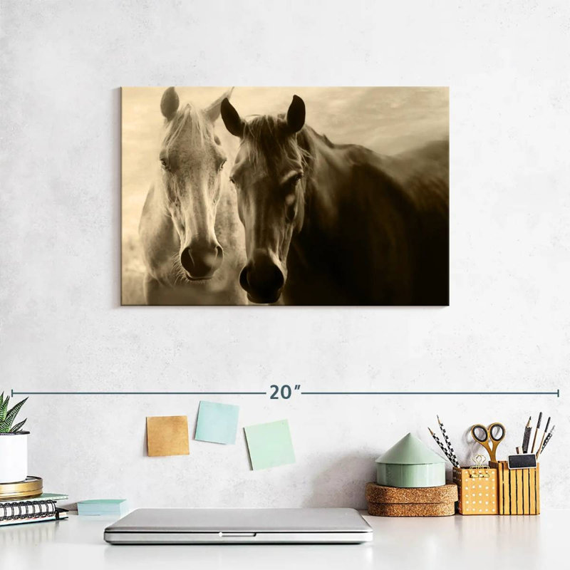 Brampt Sepia Horses, 8" H x 12" W