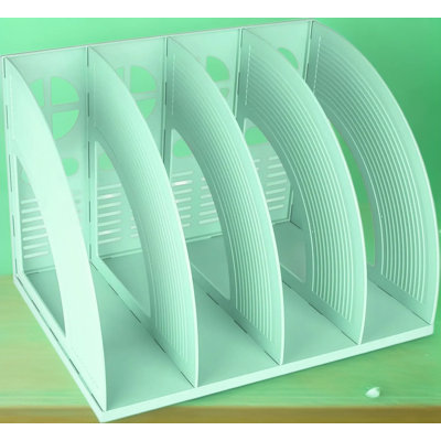 4-Compartment Desktop File Organizer, Sturdy Plastic Magazine Holder And Document Rack With Open Design For Office And Home