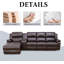 Canapé modulaire inclinable en cuir 3 pièces Iniya 