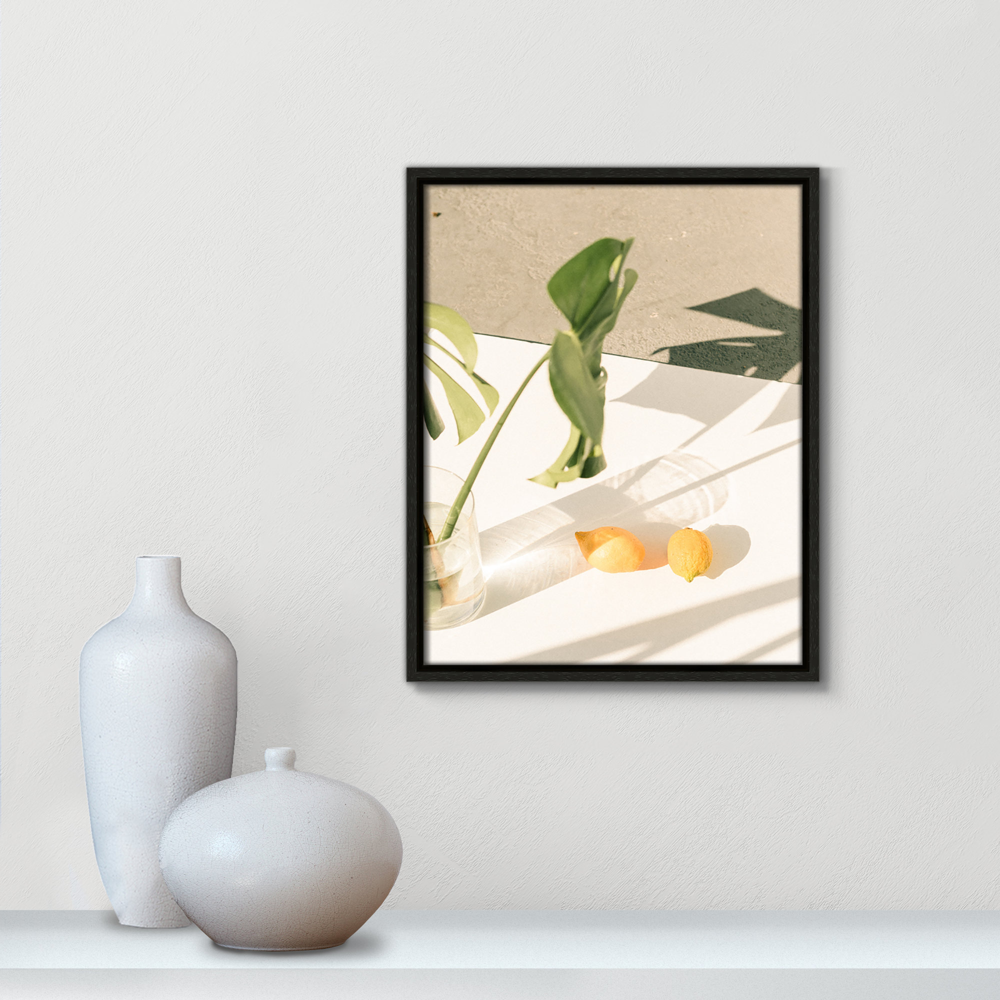 Citrus & Palms by Chandra Oh, 15.5'' H x 12.5'' W x 2'' D, Espresso Framed