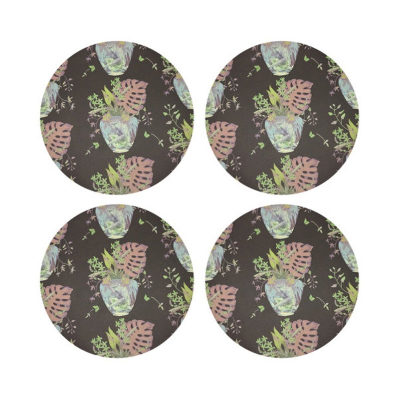 Monkey Small Jungle Pebble 16" Vinyl Placemat, Chocolate