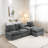 Free-combined Upholstered Sofa Couch With Double-layer Cushion, Side Pockets And Two Throw Pillows-1538244842