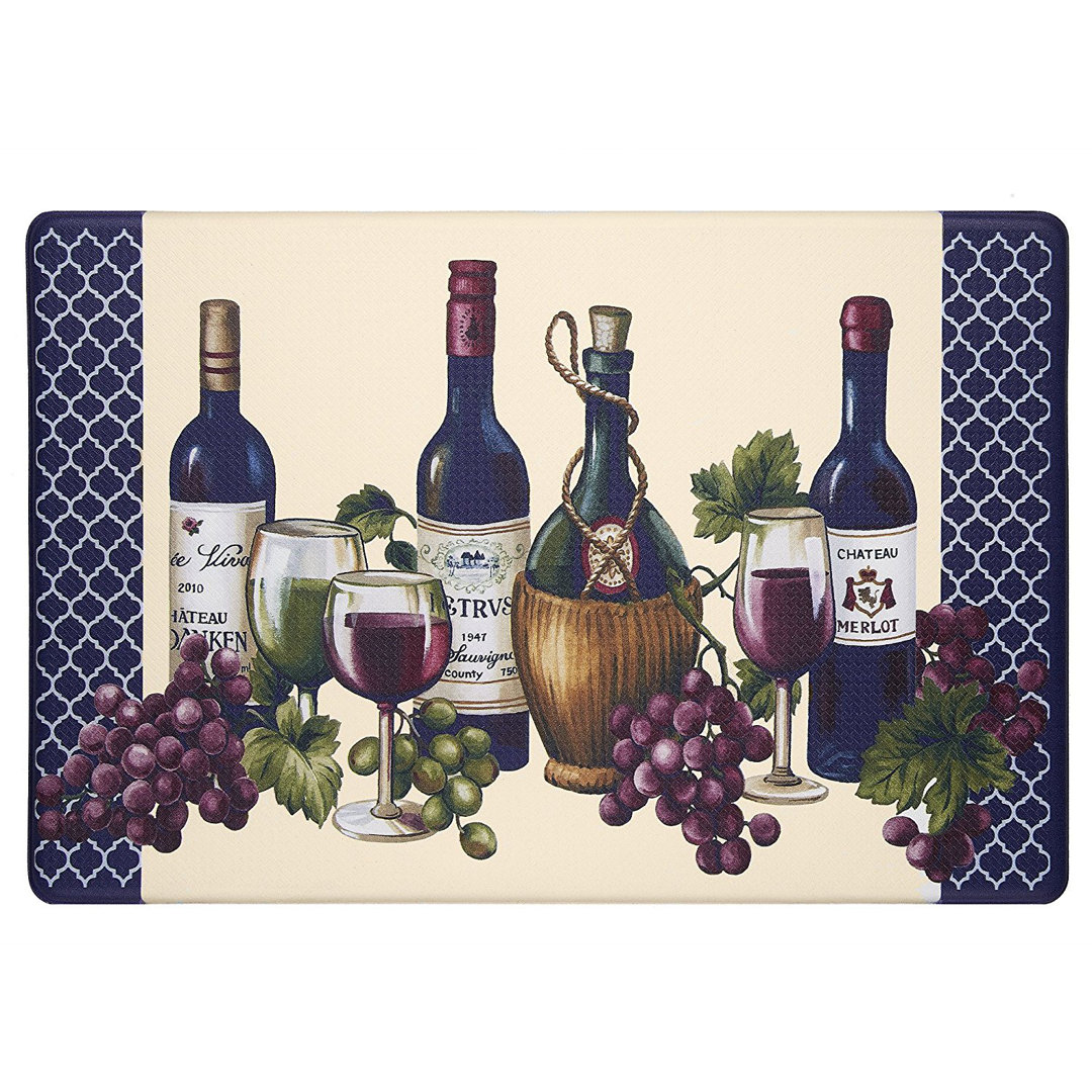 Lange Country/Cottage Floral Water Resistant Anti-Fatigue Non-Skid Kitchen Mat Ophelia & Co.