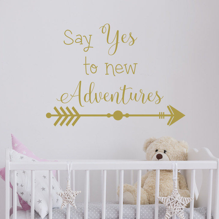 Décalcomanie murale « say yes to new aventures », Or