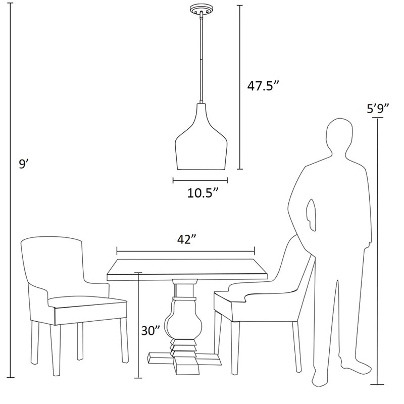 Venegas 1-Light Single Bell Pendant in Polished Nickel, Polished Nickel