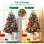 Arbre de Noël illuminé 3 pi avec 78 lumières DEL, arbre artificiel avec flocons de neige et baies rouges, base en wapiti blanc pour la maison, le porche, le bureau, la décoration de fête