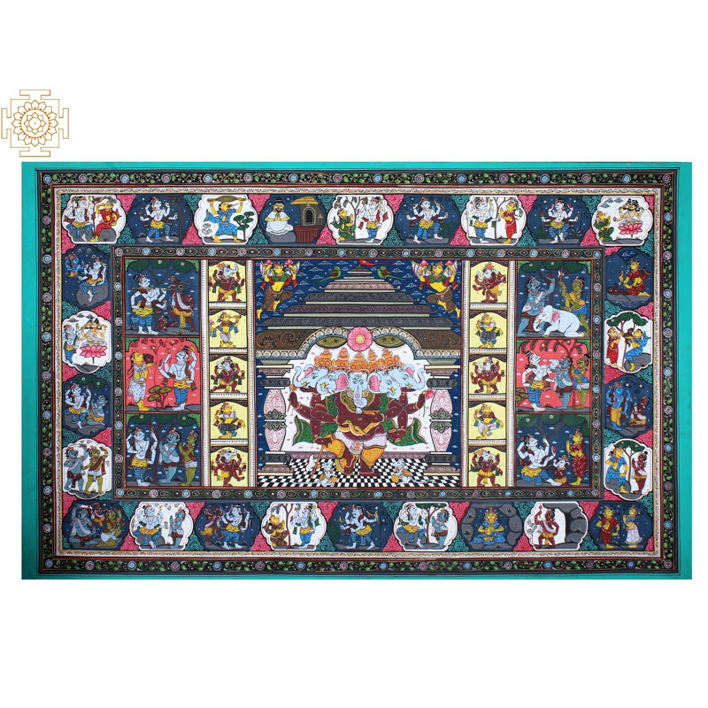 Ganesha Lila | Paata, peinture de l'Orissa
