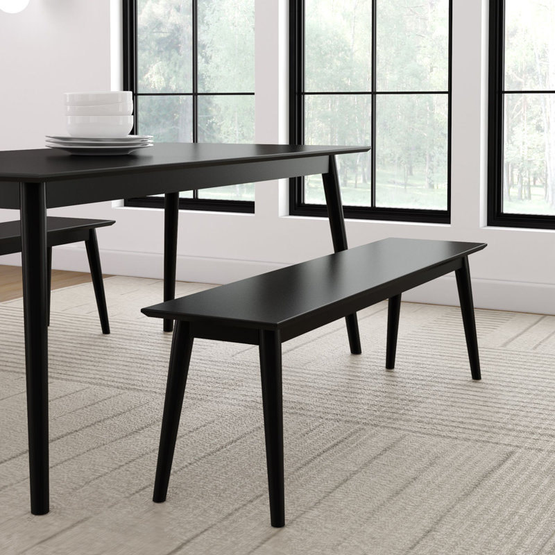 Banc en bois massif 58,75 po Leaford, Noir