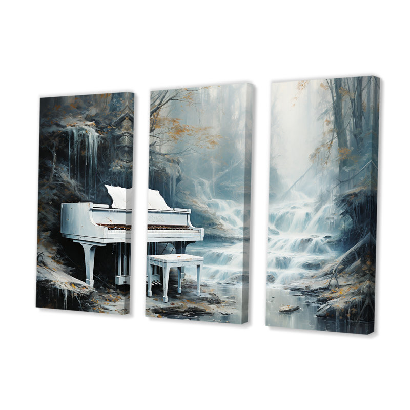 Piano Piano Cascade I - ensemble d'art mural en toile Piano, H 28 po x l 36 po x P 1 po