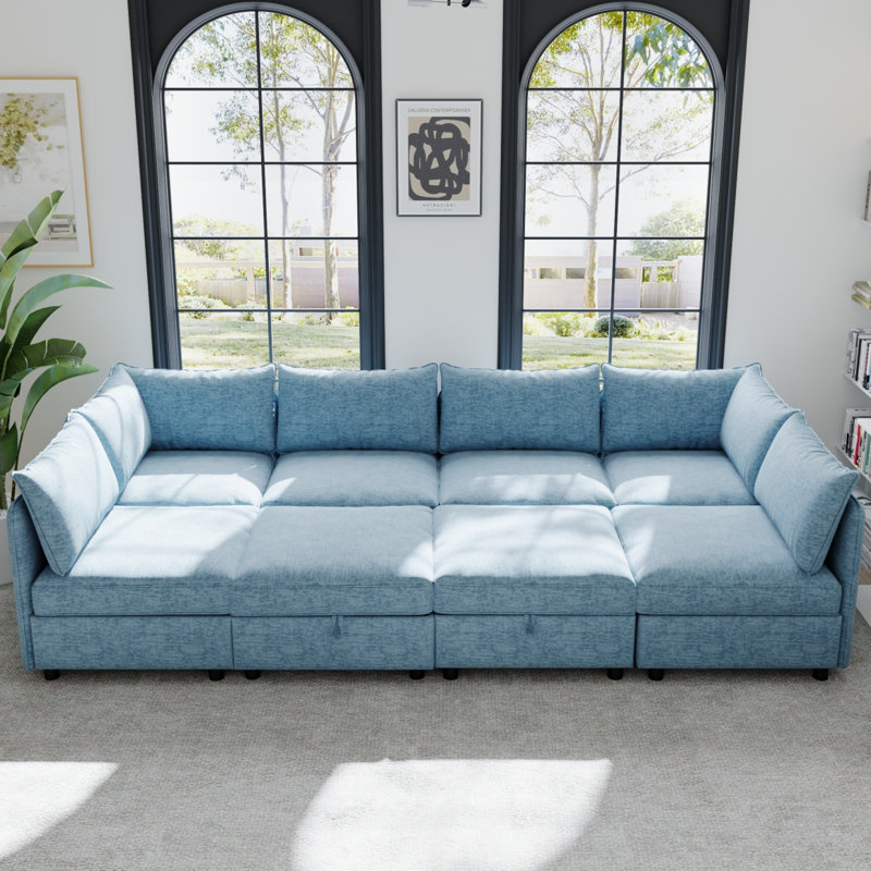 Canapé modulaire modulaire, siège de canapé convertible avec rangement, ensemble de canapé modulaire canapé-lit, combinaisons modulaires flexibles en tissu