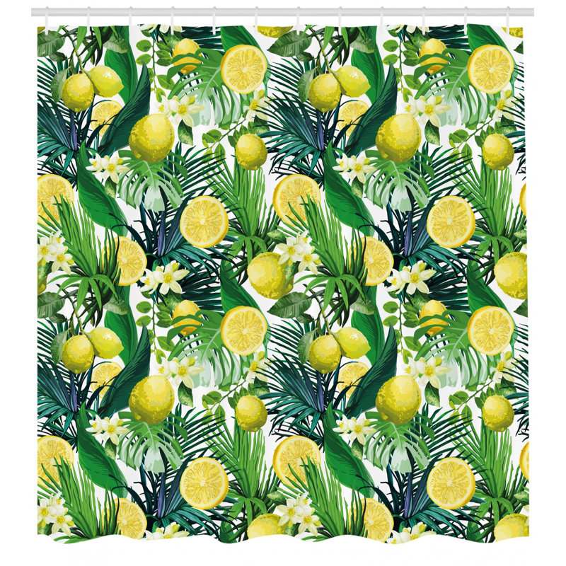 Floral Shower Curtain with Hooks Included, 69" H x 105" W