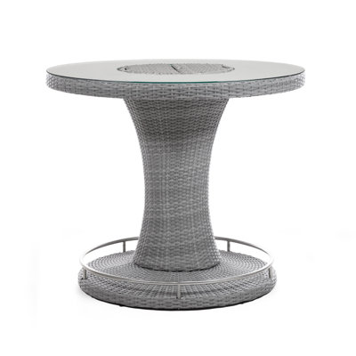 Round Metal Outdoor Bar Table With Umbrella Hole , 46'' in. W 46'' in. D