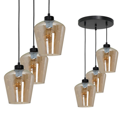 Clarendale 3 - Light Black Cluster Pendant