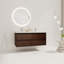 Meuble-lavabo mural 48 po avec deux lavabos en résine et 4 tiroirs à fermeture en douceur, durable et élégant