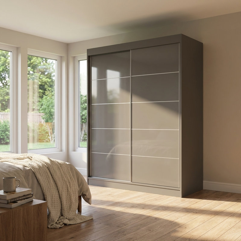 Armoire Charlisha, Gris, H 80 po x l 59 po x P 26 po