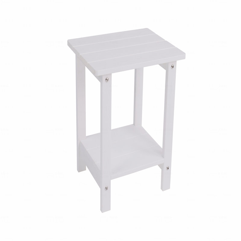 Wooden-Textured Imitation Wooden Patio Side Table, Simple With Rich Texture, Small Tabletop, Suitable For Outdoor Picnics