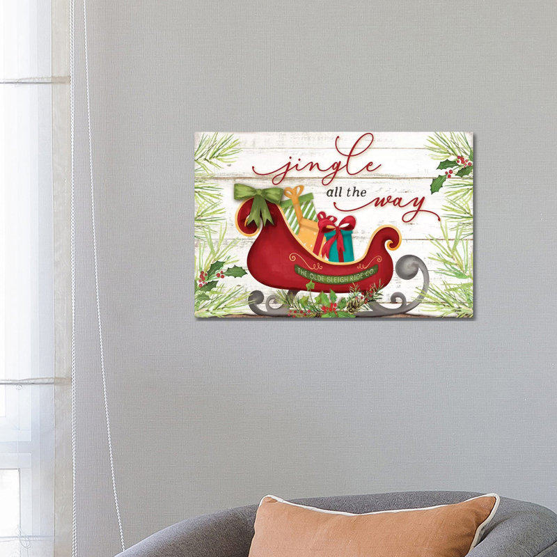 Jingle All the Way by Mollie B. - 1 Piece Wrapped Canvas Wall Art, 66.04 cm H x 45.72 cm W x 3.175 cm D