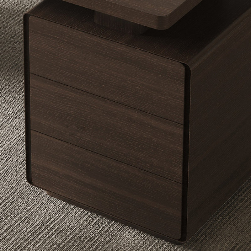 Bureau rectangulaire à 3 tiroirs Smoky Wood, H 29,53 po x l 78,74 po x P 27,56 po, Retour à droite