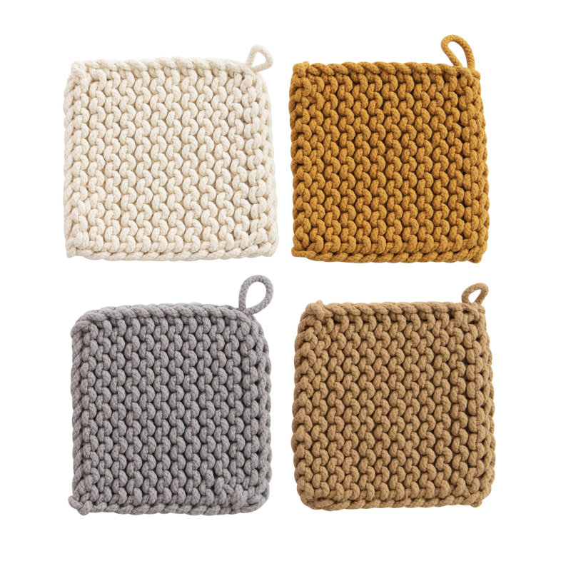 Poignée crocheté 2 pièces Elodge Joss Main, Grey/White