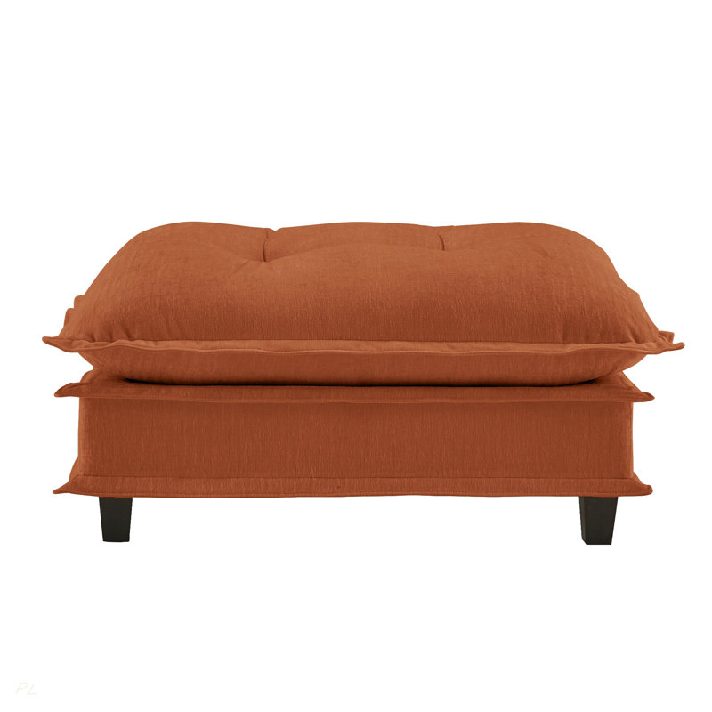 Modern Ottoman Chenille, Orange