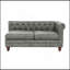 Ensemble de canapé modulaire 4 pièces réversible en similicuir gris ardoise et 2 méridiennes réversibles et 2 coussins de repose-pieds capitonnés