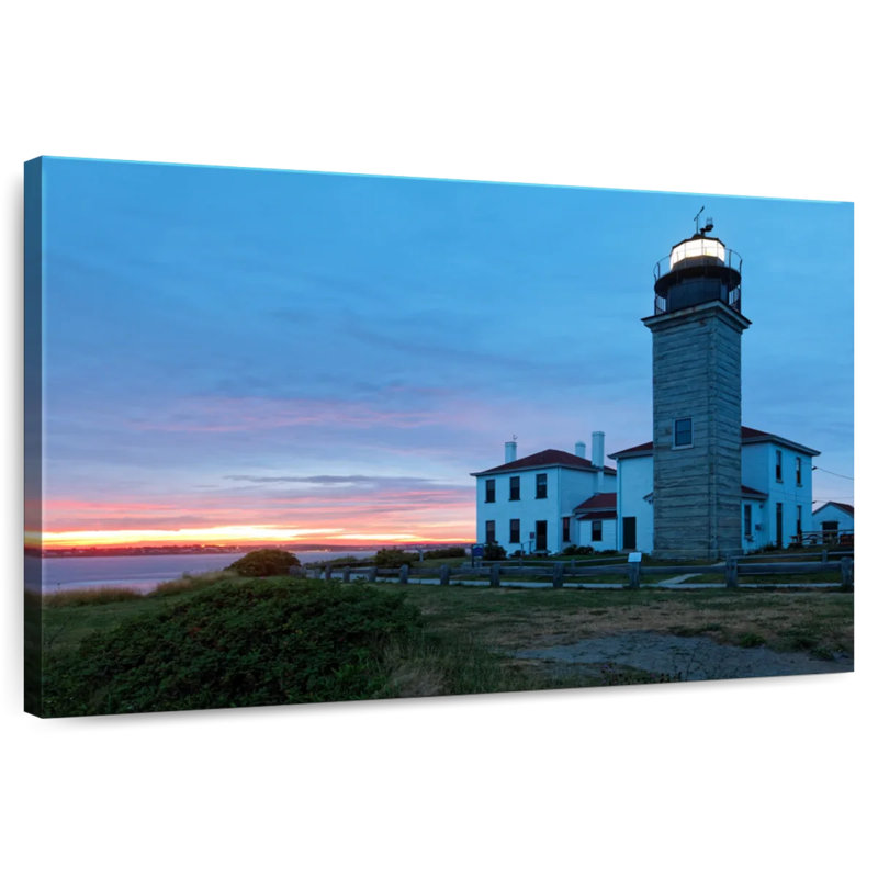 Aletra Sunset View Of The Beavertail Lighthouse, 16" H x 24" W