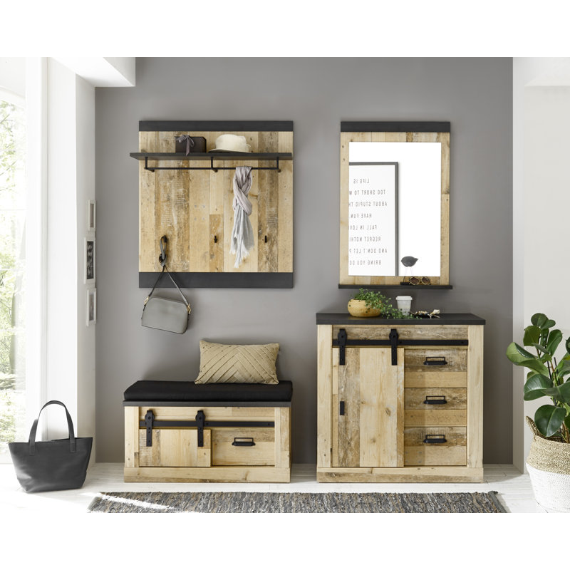 Jackeline Bench with Storage Space, Brown/Anthracite