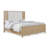 Stylish Paneled High Headboard King Size Bed with Textured Accents and Clean Lines in Natural Brown and White Finish-730391206-711063191