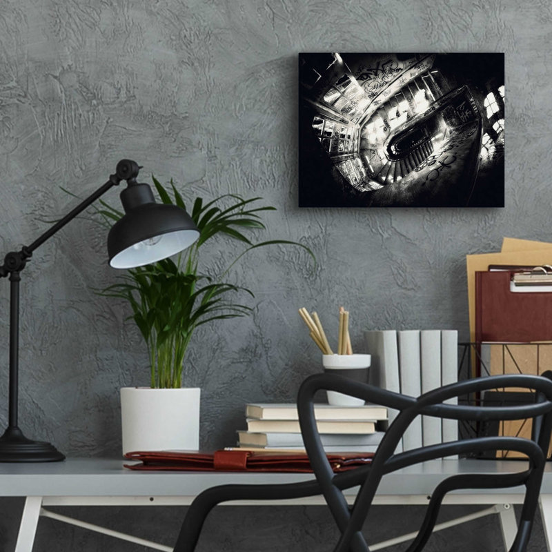 "Sanat escaliers" par Sebastien Lory, art mural en verre acrylique, H 12 po x l 16 po x P 0,13 po