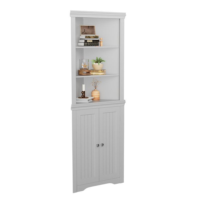 Anest  Corner Storage Bookcase, White