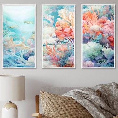 Ensemble de salon mural Cresencio - Coastal Coral Under Water
