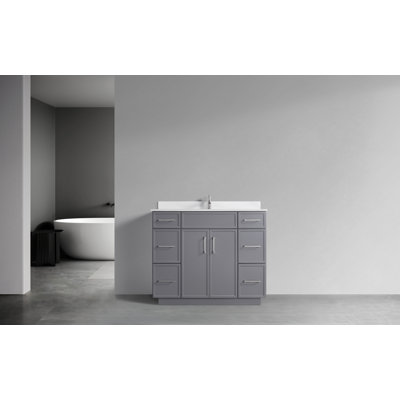 Freestanding Vanity with Sink 2 Doors + 6 Drawers - 42"