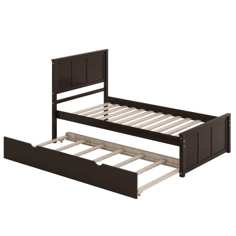 Lit plate-forme avec lit gigogne, Espresso