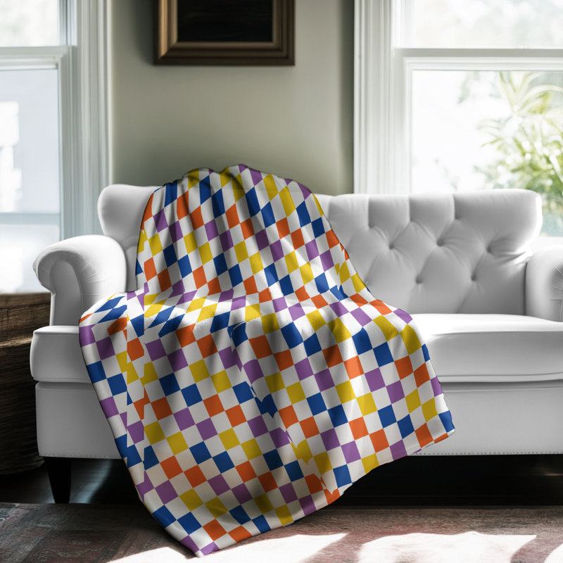 Mauve, bleu, orange, délice - couverture Sherpa de qualité supérieure 1 pièce, L 50 po x L 60 po