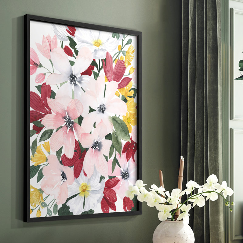 «Spring Bliss I», reproduction encadrée - bois massif, H 28 po x l 22 po, Noir