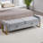 Drewes Velvet Storage Bench for Bedroom End of Bed with Double Lids,Gold Legs-410114513