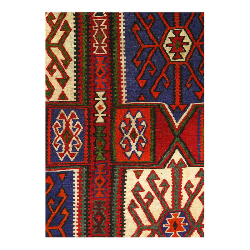 Red Turkish Antique Kilim 5'3"X 9'2"