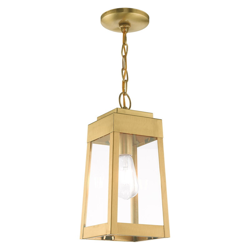 Antionetta Outdoor Hanging Lantern, Satin Brass