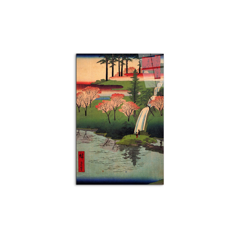 "Chiyogaike Pond" by Hiroshige Utagawa 53×79.5 cm CrystalArt Acrylic Glass Effect, Lightweight Ready to Hang