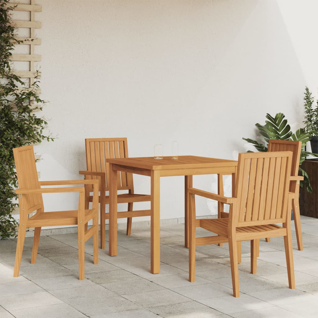Tabatiere Square 5 - Piece 4 - Person 80Cm L Teak Outdoor Table Set