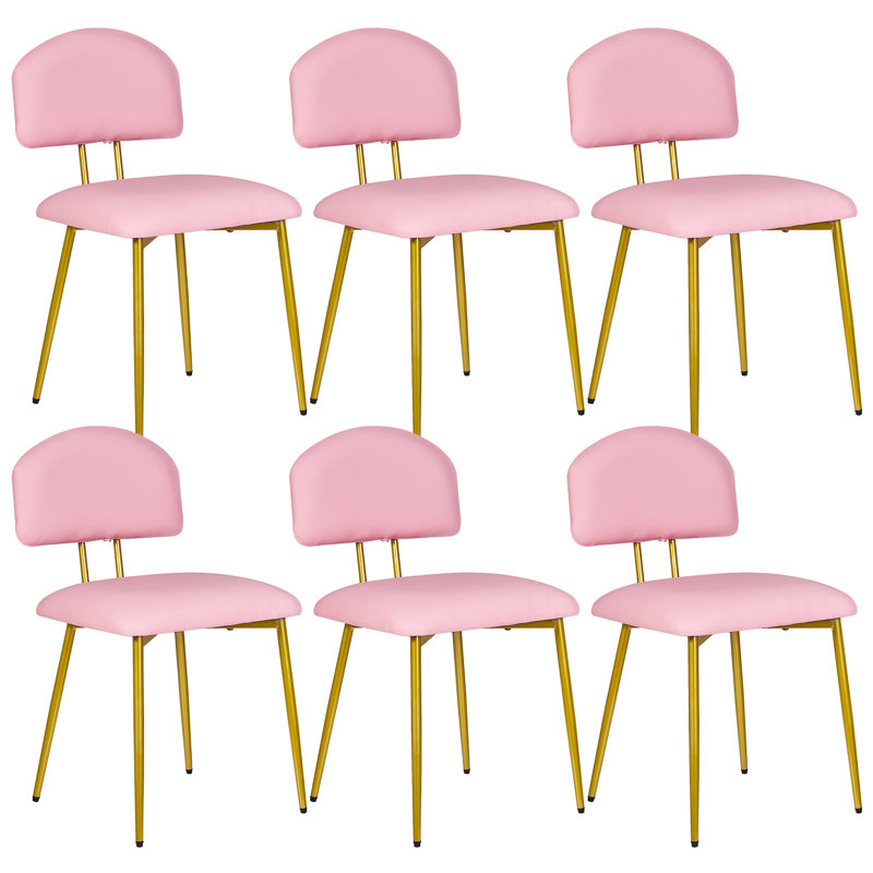 Ensemble de 6 chaises de salle à manger Shen, Rose