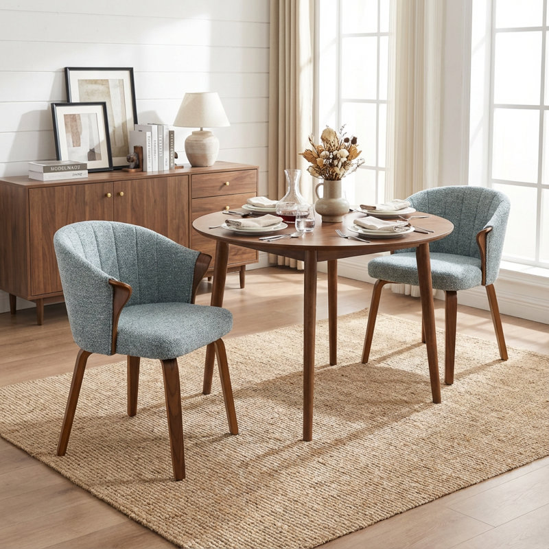 Devault Upholstered Dining Chair, Blue