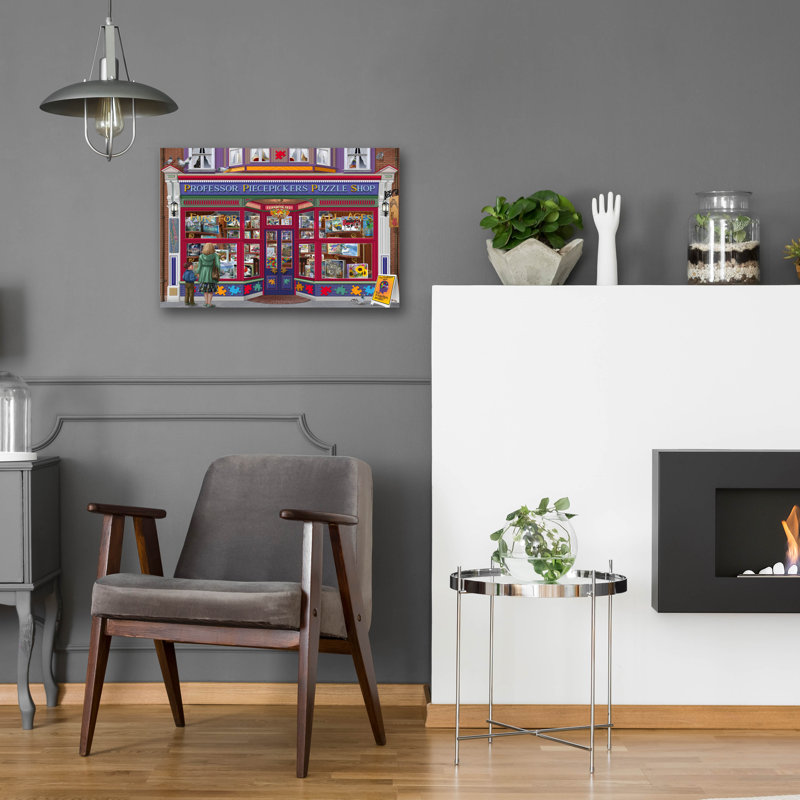 Art mural en verre Winston Porter, «Professeur casse-tête» par Bigelow, ACR-46378, H 16 po x l 24 po x P 0,2 po