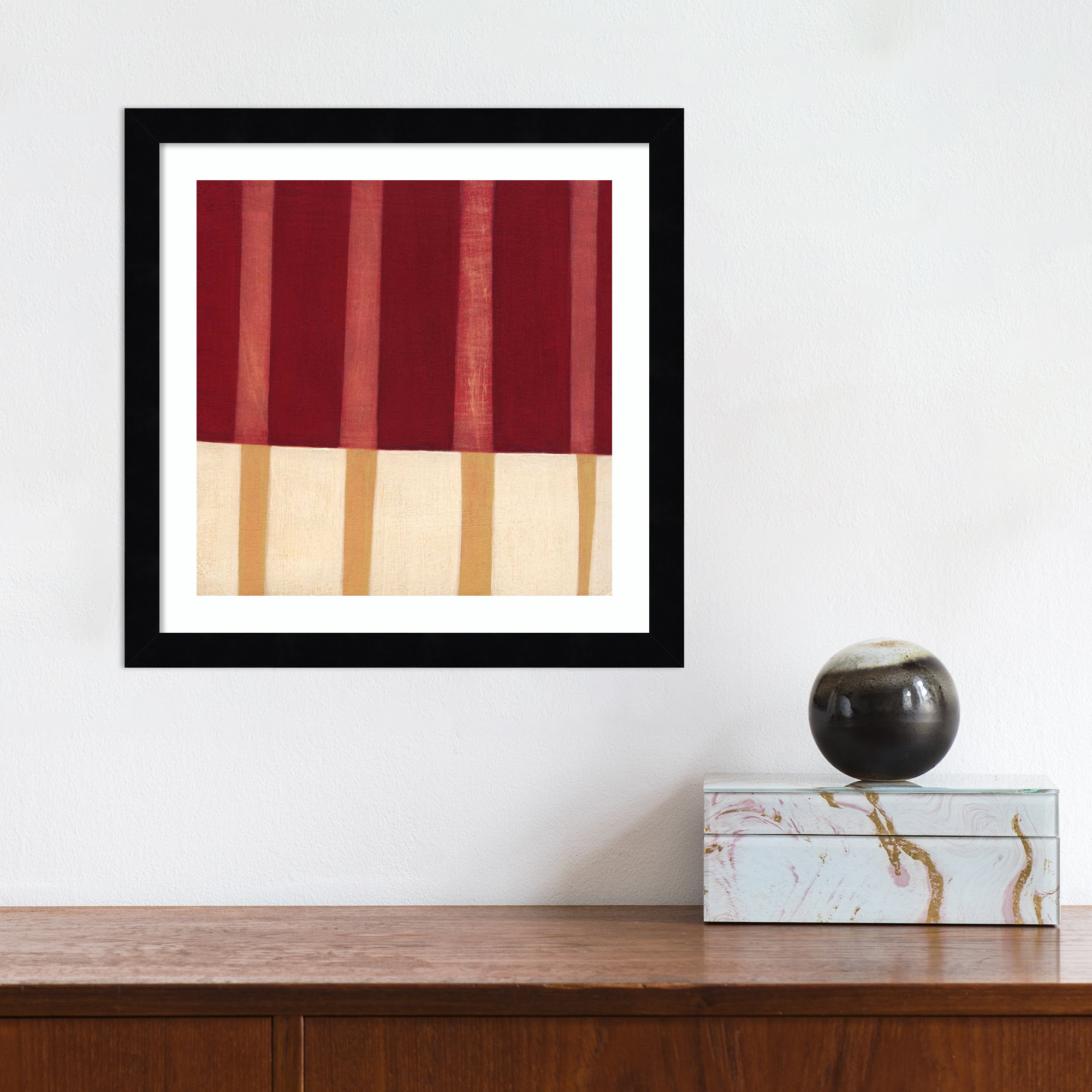 Broken Stripes 4 by Laura Nugent, Black, 25" H x 25" W x 1" D