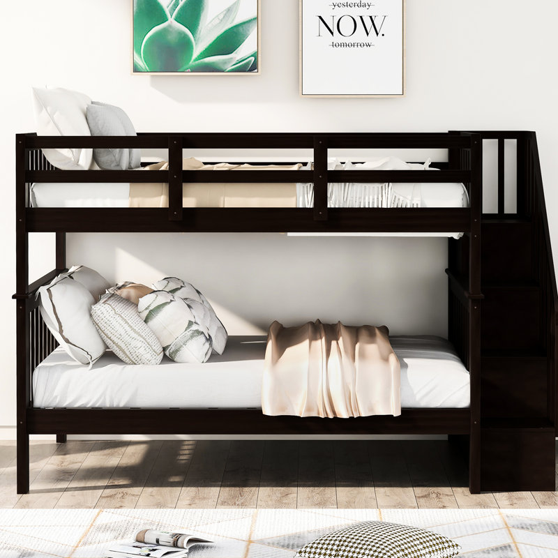 Lit superposé pour chambre à coucher et escalier avec garde-robe pratique - couleur fonctionnelle