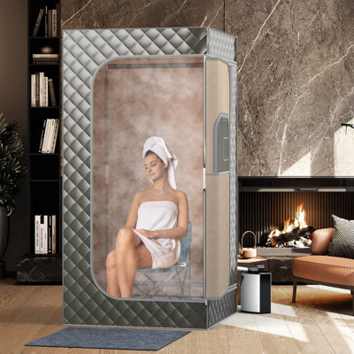 Costway Portable Steam For Home Full Body Box With 3l Steam Generator