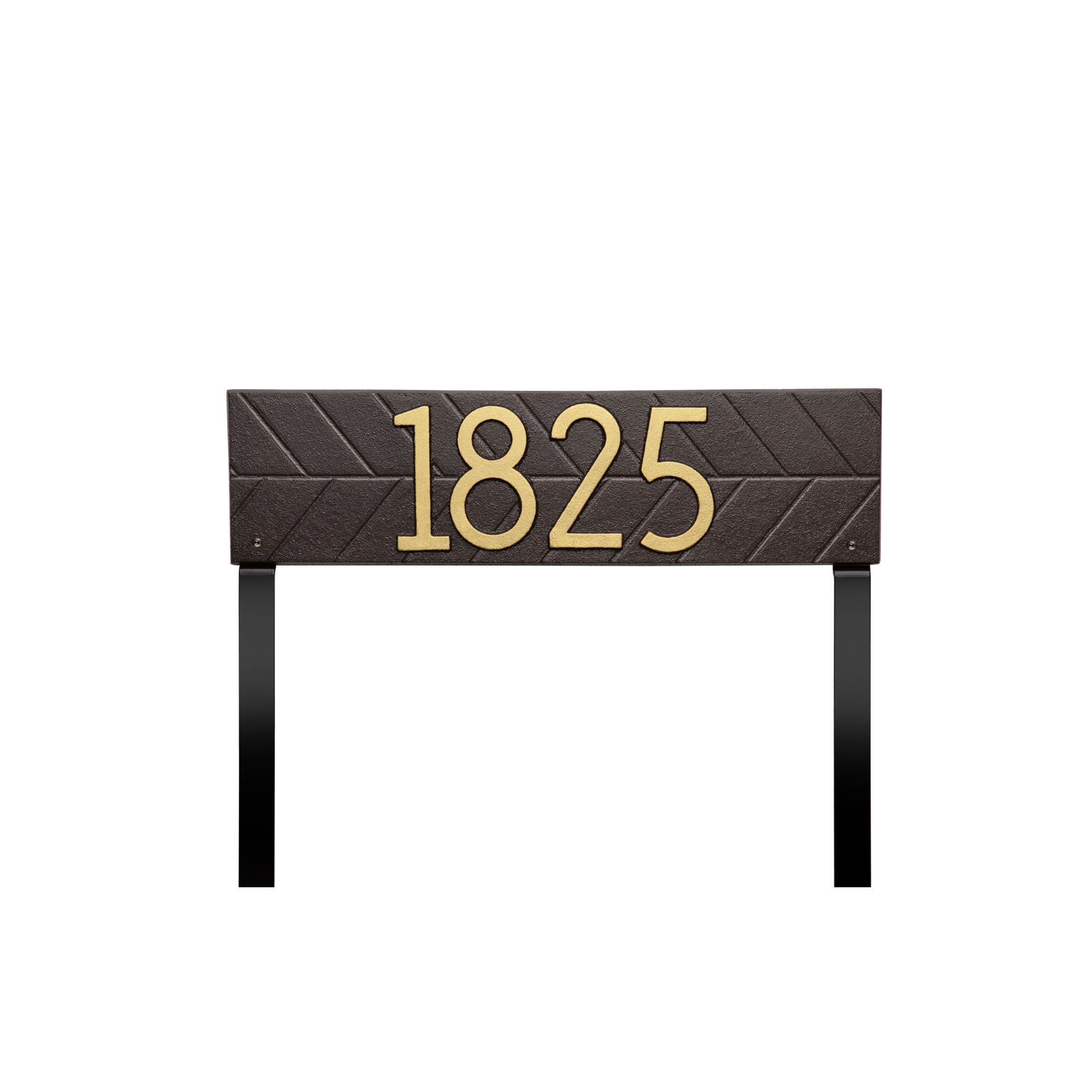Mid-century Modern Herringbone Lawn, Dark Bronze/Gold, Yes